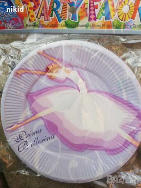 Балерина балет 10 бр парти чинии чинийки рожден ден, снимка 1