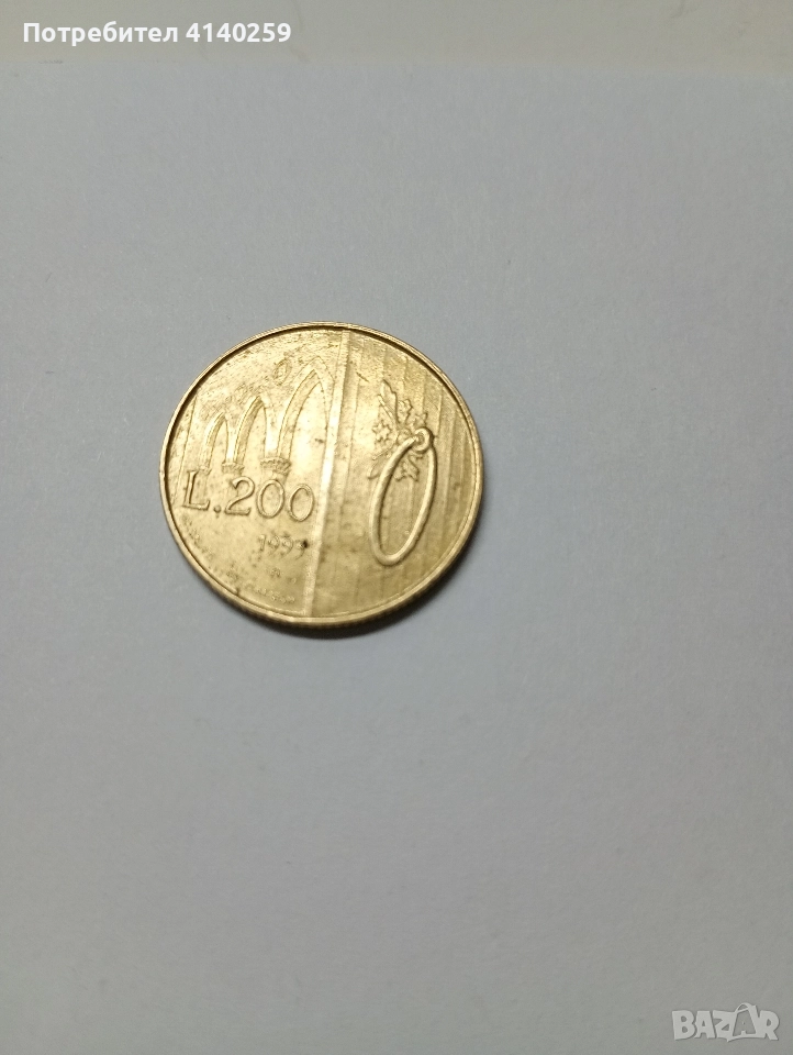 САН МАРИНО МОНЕТА 200 ЛИРИ 1993 Г , снимка 1