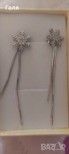 Сребърни обеци  "Снежинки", снимка 1