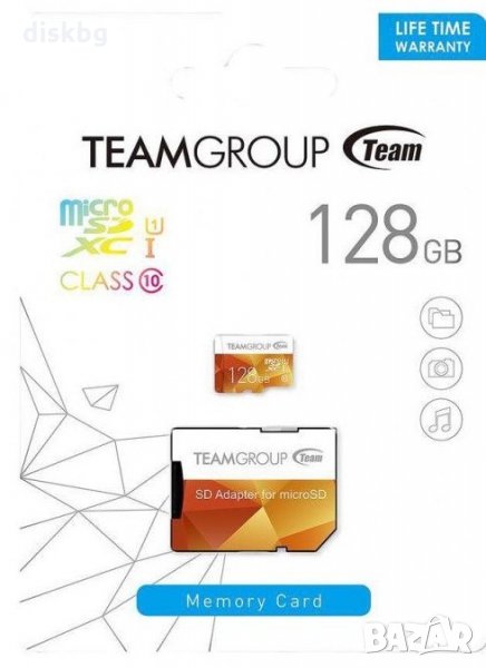 Бърза MicroSD 128GB TeamGroup class 10 - нова карта памет, запечатана, снимка 1