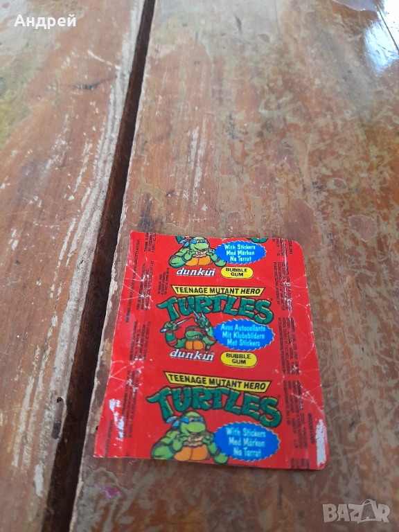 Стара опаковка от дъвка Turtles, снимка 1