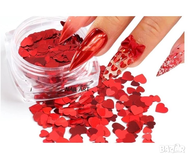 Сърце / валентинки за декорация на маникюр, снимка 1