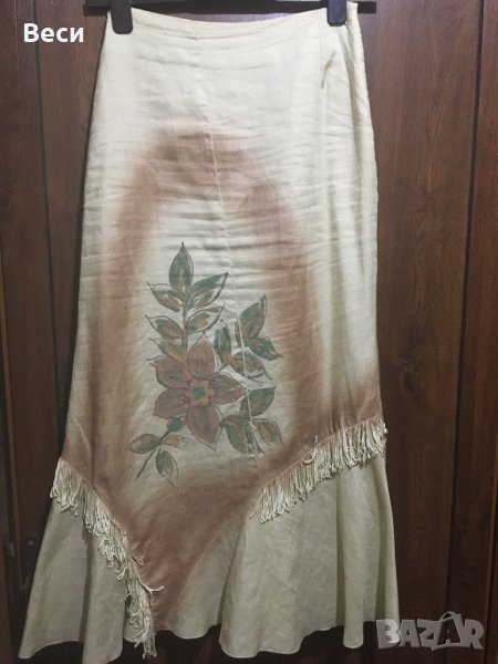 Пола- естествена материя, ръчно рисувана, снимка 1