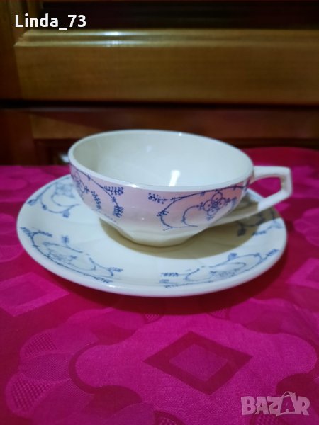 Чашка+чинийка-за чай-"CERANORD"-FRANCE-200мл.-3бр. Внос от Белгия., снимка 1