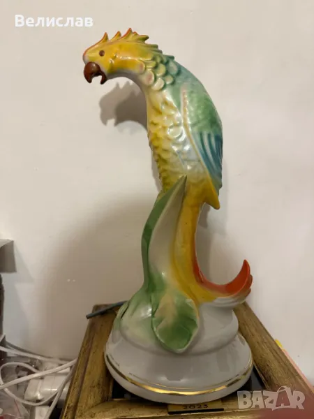 Папагал порцелан лампа Калейца, снимка 1