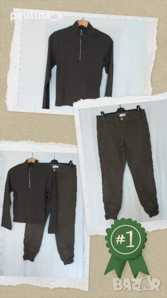 Лот / комплект в зелен цвят / зелени дънки, снимка 1