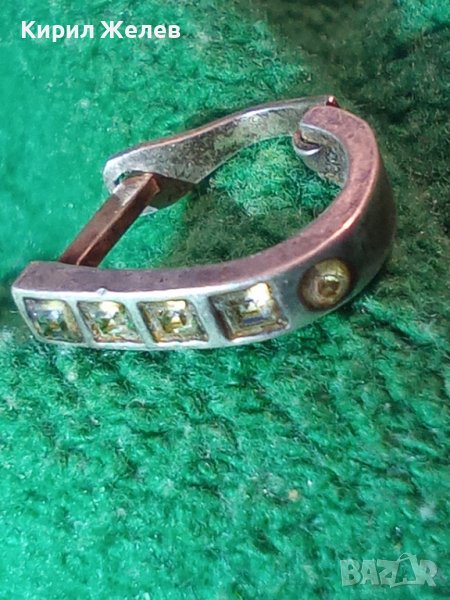 СТАР СРЕБЪРНА СКЪПОЦЕННА ОБЕЦА ВИСОКА ПРОБА СРЕБРО АНГЛИЯ с ИНКРУСТИРАНИ ЦИРКОНИ 25987, снимка 1