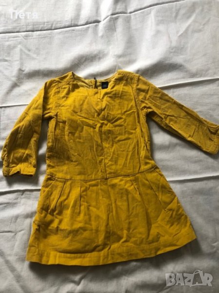 Gap Детска рокля цвят горчица, снимка 1