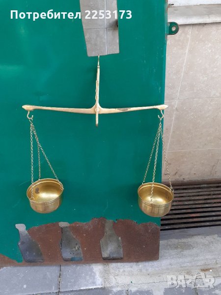 Стара месингова кантар за декорация, снимка 1