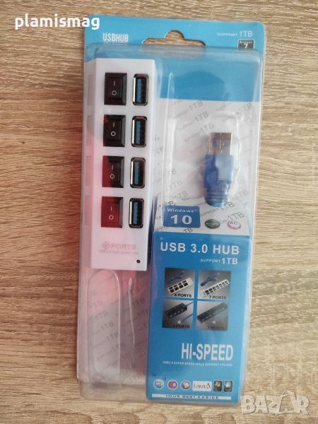 USB хъб No Brand, USB 3.0, 4 Порта, снимка 1