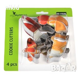 4 превозни средства Ракета кола автомобил влак самолет метални форми резци форма резец за сладки , снимка 1