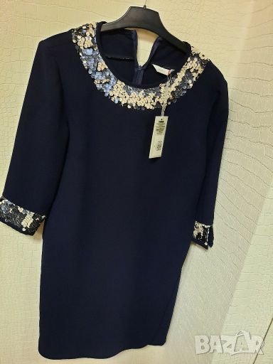 Нова рокля с паети, тъмно синя , снимка 1