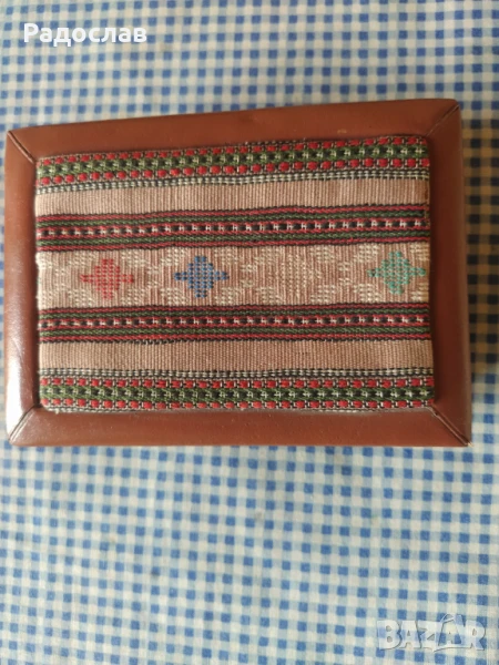 стара кожена кутия за бижута , снимка 1