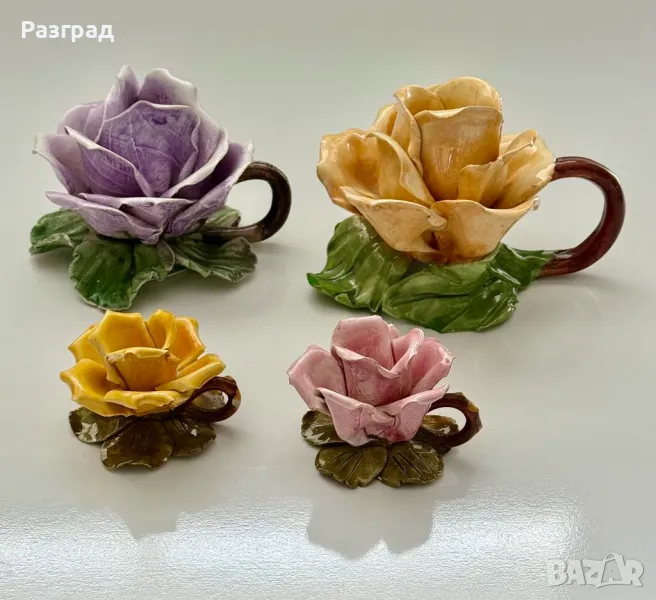  4 бр. ръчно изработени италиански свещници, снимка 1