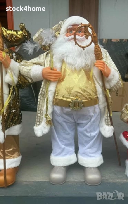 ЛИКВИДАЦИЯ!!  Декоративна фигура на Дядо Коледа в златисто, снимка 1