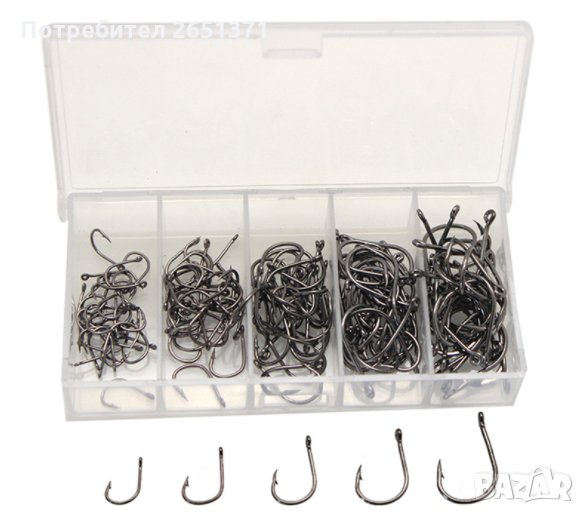 Комплект от 150 броя куки в кутия - 8 лв., снимка 1