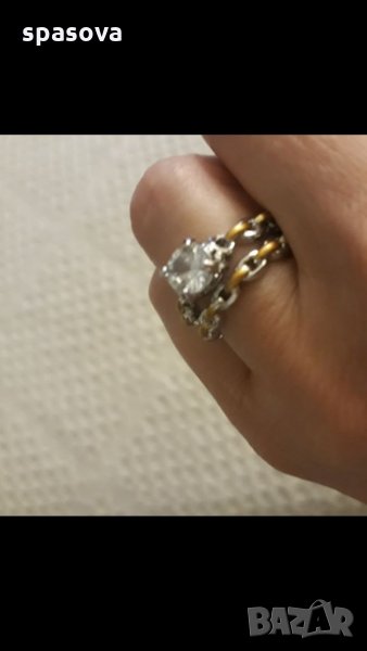 Дамски пръстени комплект от 2 пръстена. Размер 5, снимка 1