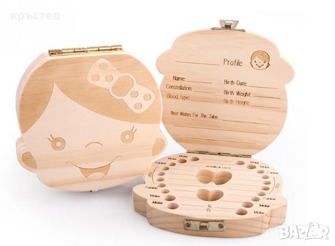 Дървена кутия за млечни зъби, снимка 1
