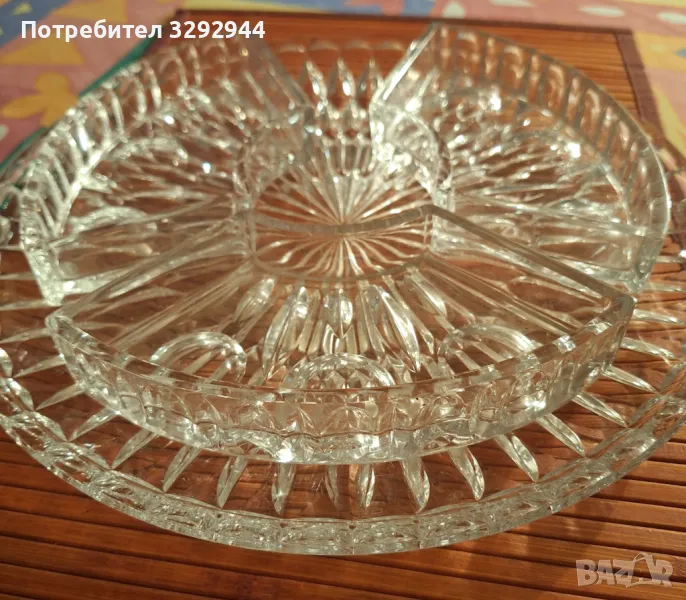 Масивно кристално плато за ордьоври, снимка 1