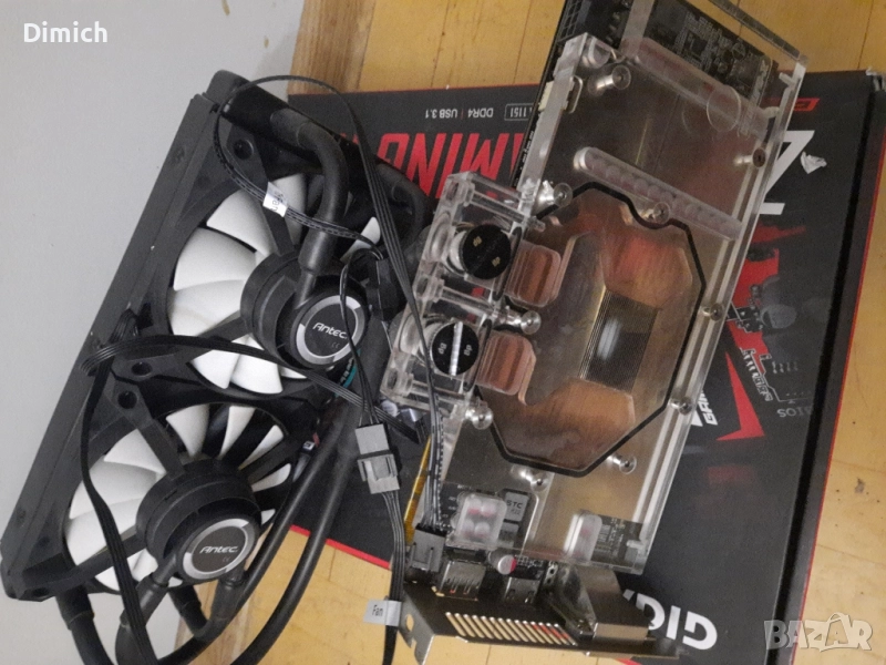 Видеокарта Gtx 1070 с воден блок и охлаждане , снимка 1