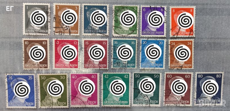 Германия, 1941 г. - пълна серия клеймовани марки, снимка 1