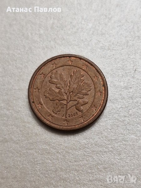 1 Евроцент Германия 2002 г. J, снимка 1