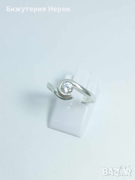 Сребърен пръстен с цирконий, снимка 1