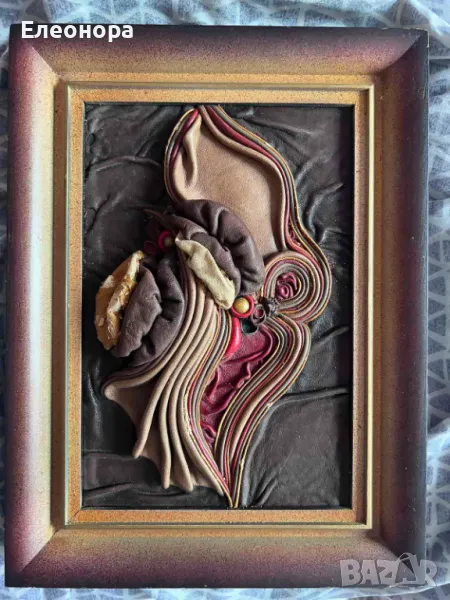 картина изработена от кожа, снимка 1