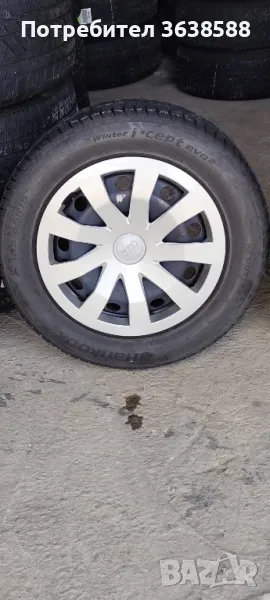 железни джанти с зимни гуми 185 65 15 и 16 оригинални тасове 5х112 за audi volkswagen SKODA, снимка 1