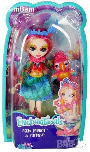 Кукла Enchantimals Peeki Parrot Doll & Parrot Sheeny / Енчантималс - Кукла и Папагал, снимка 1