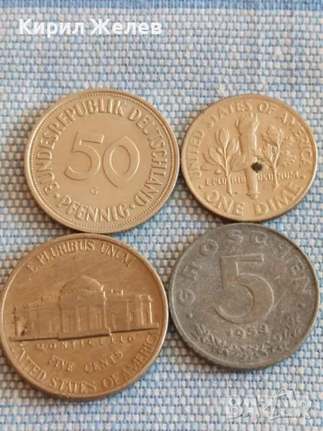 Четири монети от цял свят АМЕРИКА, АВСТРИЯ,ГДР за КОЛЕКЦИОНЕРИ 3020