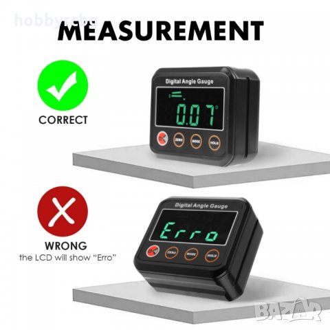 Цифров инклинометър с магнитна основа, LED дисплей, снимка 7 - Други инструменти - 35017716