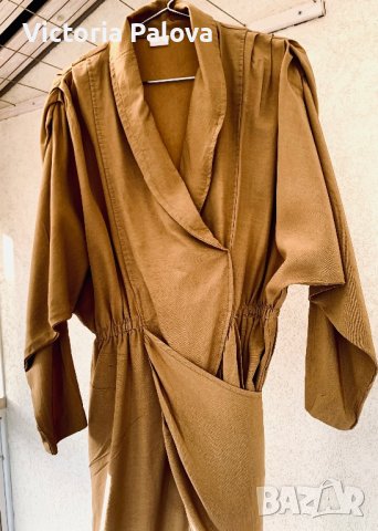 Бутикова рокля цвят горчица, снимка 5 - Рокли - 43636343