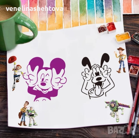 4 броя Мики и Мини Маус Гуфи Дейзи шаблон стенсил за декорация торта скрапбукинг текстил , снимка 6 - Други - 52589578