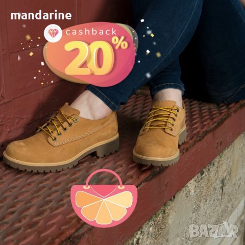 ПРОМО 🍊 TIMBERLAND 🍊 Дамски обувки ест. набук OXFORD BOOTS 36-36½-37 нови с кутия