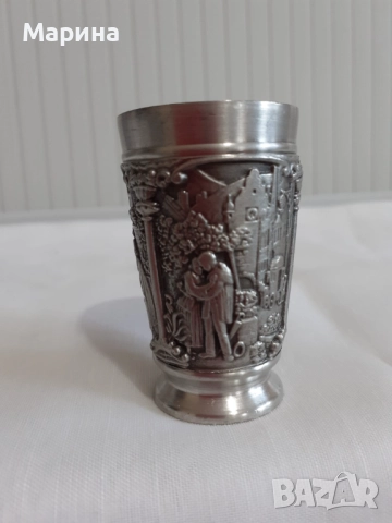 Комплект за ракия от калай Antik*Vintage #109, снимка 5 - Антикварни и старинни предмети - 52397973