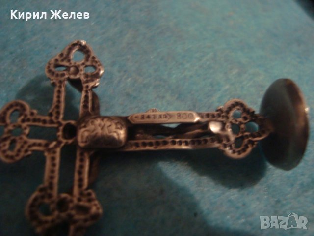 СТАРО НАСТОЛНО СРЕБЪРНО РАЗПЯТИЕ СРЕБРО 800 СРЕБЪРЕН КРЪСТ СТАТУЕТКА МАЙСТОРСКА РЯДКАИЗРАБОТКА 25111, снимка 15 - Антикварни и старинни предмети - 34853084