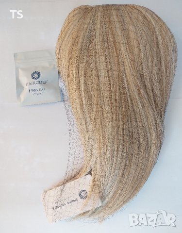 Уникална къса руса перука с бретон, снимка 6 - Аксесоари за коса - 43421428