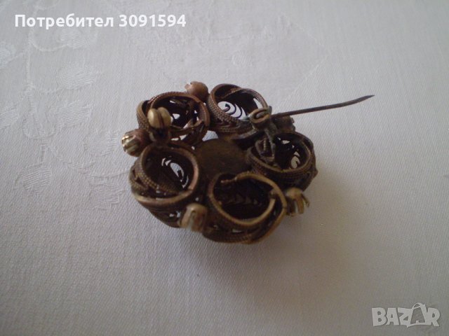 Винтидж  брошка с перли, снимка 7 - Антикварни и старинни предмети - 39712919