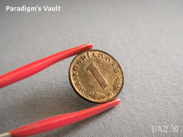 Монета - Трети райх - Германия - 1 пфениг | 1939г.; серия D, снимка 2 - Нумизматика и бонистика - 43800462