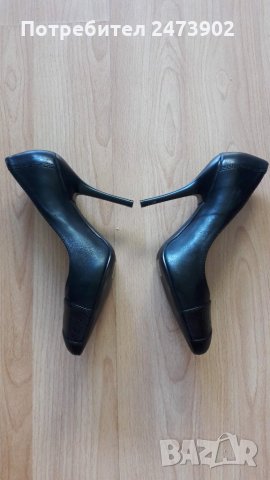 Дамски елегантни черни обувки с тънак ток VIA UNO, снимка 3 - Дамски елегантни обувки - 28580572