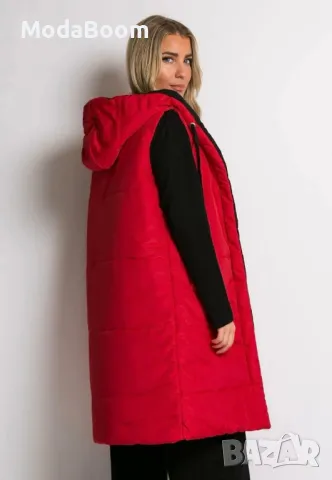 Двулицеви червени дамски елеци , снимка 3 - Елеци - 48935591