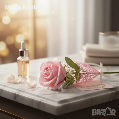 Декоративна единична роза в подаръчна кутия „Best Wishes“, снимка 8 - Изкуствени цветя - 53047798