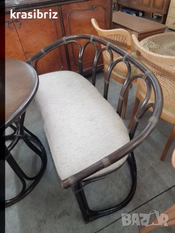 Ратанов Комплект-Маса...Пейка...2бр.Стола-внос от Германия!, снимка 4 - Градински мебели, декорация  - 52463329