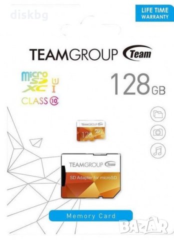Бърза MicroSD 128GB TeamGroup class 10 - нова карта памет, запечатана, снимка 1