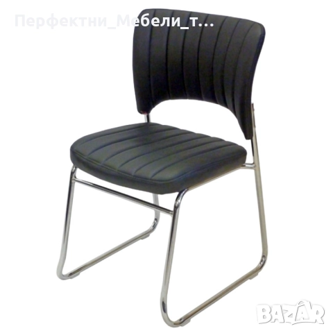 Икономични посетителски офис столове -хромирана конструкция,еко кожа, снимка 5 - Столове за офис - 51958720