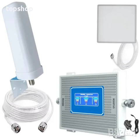 Усилвател на GSM сигнал Ретранслатор 2G, 3G, 900, 1800, 2100 MHz Band