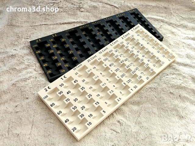 Голям Евро Монетник с износоустойчиви текст цифри. BIG Euro Coins Tray, снимка 10 - Друго търговско оборудване - 53078087