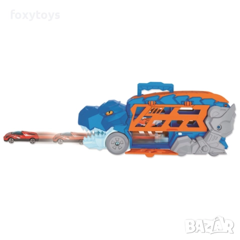 Дино камион и 3 метални коли - 2 в 1