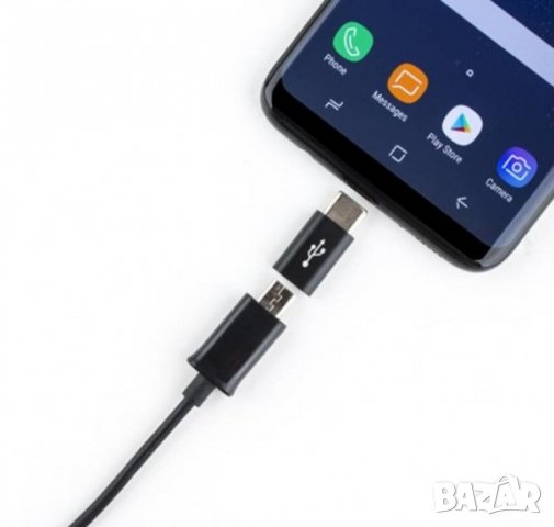 Букса преходна MICRO USB(ж)/TYPE-C(м), снимка 1 - USB кабели - 33233874